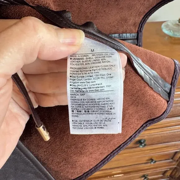 Gap x Cult Gaia Leather Tie-Front Jacket Brown Medium NWT - Picture 3 of 11